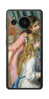 AQUOS sense7用 背面 保護 フィルム 名画 プリント ルノワール ピアノを弾く二人の少女( ピエール=オーギュスト・ルノワール Pierre-Auguste Renoir )