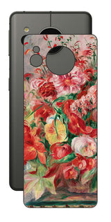 AQUOS sense7用 背面 保護 フィルム 名画 プリント ルノワール 花々のバスケット( ピエール=オーギュスト・ルノワール Pierre-Auguste Renoir )