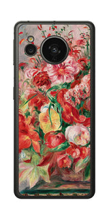 AQUOS sense7用 背面 保護 フィルム 名画 プリント ルノワール 花々のバスケット( ピエール=オーギュスト・ルノワール Pierre-Auguste Renoir )