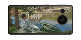 AQUOS sense7用 背面 保護 フィルム 名画プリント クロード・モネ ( Claude Monet ) セーヌ河岸、ベンヌクール