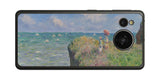 AQUOS sense7用 背面 保護 フィルム 名画プリント クロード・モネ ( Claude Monet ) プールヴィルの断崖の上の散歩