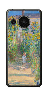 AQUOS sense7用 背面 保護 フィルム 名画プリント クロード・モネ ( Claude Monet ) ヴェトゥイユの画家の庭