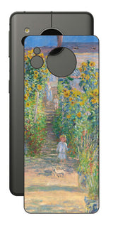 AQUOS sense7用 背面 保護 フィルム 名画プリント クロード・モネ ( Claude Monet ) ヴェトゥイユの画家の庭