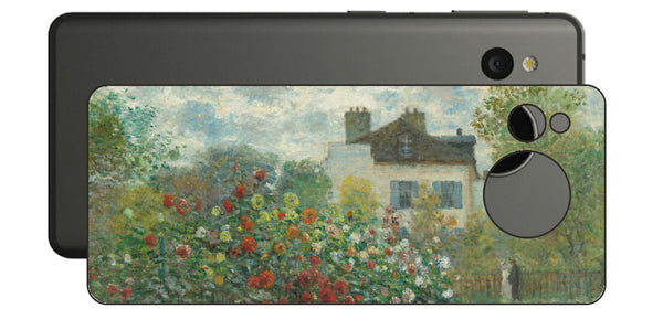 AQUOS sense7用 背面 保護 フィルム 名画プリント クロード・モネ （ Claude Monet ) アルジャントゥイユのモネの家の庭