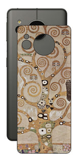 シャープ AQUOS sense7用 背面 保護 フィルム 名画プリント グスタフ クリムト 生命の樹