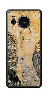 シャープ AQUOS sense7 plus用 背面 保護 フィルム 名画プリント グスタフ クリムト 水蛇Ⅰ