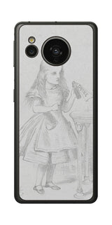 AQUOS sense7用 背面 保護 フィルム 名画プリント ジョン・テニエル ( John Tenniel ) 「私を飲んで」と書かれた瓶の場面
