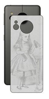 AQUOS sense7用 背面 保護 フィルム 名画プリント ジョン・テニエル ( John Tenniel ) 「私を飲んで」と書かれた瓶の場面