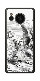 AQUOS sense7用 背面 保護 フィルム 名画プリント ジョン・テニエル ( John Tenniel ) 海ガメもどきとグリフォン