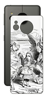 AQUOS sense7用 背面 保護 フィルム 名画プリント ジョン・テニエル ( John Tenniel ) 海ガメもどきとグリフォン