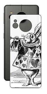 AQUOS sense7用 背面 保護 フィルム 名画プリント ジョン・テニエル ( John Tenniel ) 白ウサギ(ラッパ)