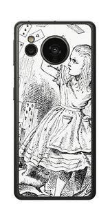 AQUOS sense7用 背面 保護 フィルム 名画プリント ジョン・テニエル ( John Tenniel ) トランプがアリスにとびかかる場面