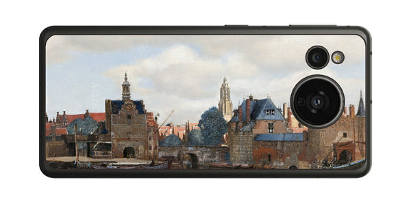 AQUOS sense7用 背面 保護 フィルム 名画 プリント フェルメール デルフトの眺望 （ ヨハネス・フェルメール Johannes Vermeer ）