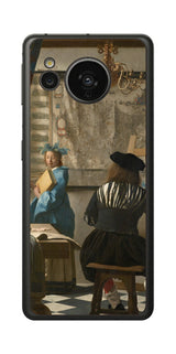 AQUOS sense7用 背面 保護 フィルム 名画 プリント フェルメール 絵画の芸術 ( ヨハネス・フェルメール Johannes Vermeer )