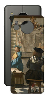 AQUOS sense7用 背面 保護 フィルム 名画 プリント フェルメール 絵画の芸術 ( ヨハネス・フェルメール Johannes Vermeer )