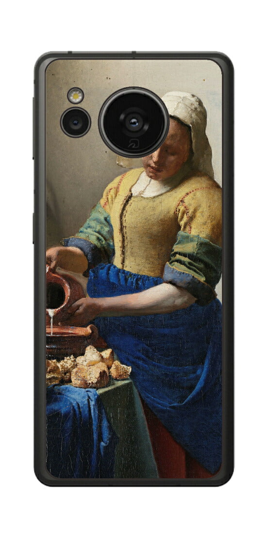 AQUOS sense7用 背面 保護 フィルム 名画 プリント フェルメール 牛乳を注ぐ女 （ ヨハネス・フェルメール Johannes Vermeer ）