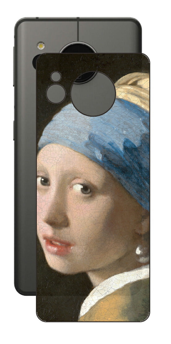 AQUOS sense7用 背面 保護 フィルム 名画 プリント フェルメール 真珠の耳飾りの少女 （ ヨハネス・フェルメール Johannes Vermeer ）