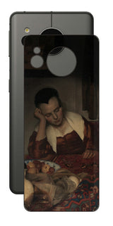 AQUOS sense7用 背面 保護 フィルム 名画 プリント フェルメール 眠っているメイド ( ヨハネス・フェルメール Johannes Vermeer )