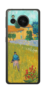 AQUOS sense7用 背面 保護 フィルム 名画 プリント ゴッホ プロヴァンスの農家( フィンセント ファン ゴッホ Vincent Willem van Gogh )