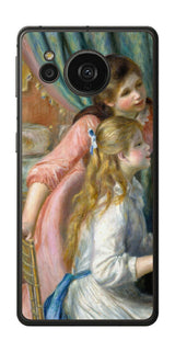 AQUOS sense7 plus用 背面 保護 フィルム 名画 プリント ルノワール ピアノを弾く二人の少女( ピエール=オーギュスト・ルノワール Pierre-Auguste Renoir )