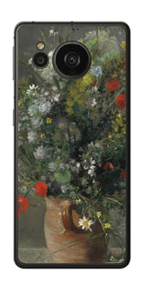 AQUOS sense7 plus用 背面 保護 フィルム 名画 プリント ルノワール 花瓶の花( ピエール=オーギュスト・ルノワール Pierre-Auguste Renoir )