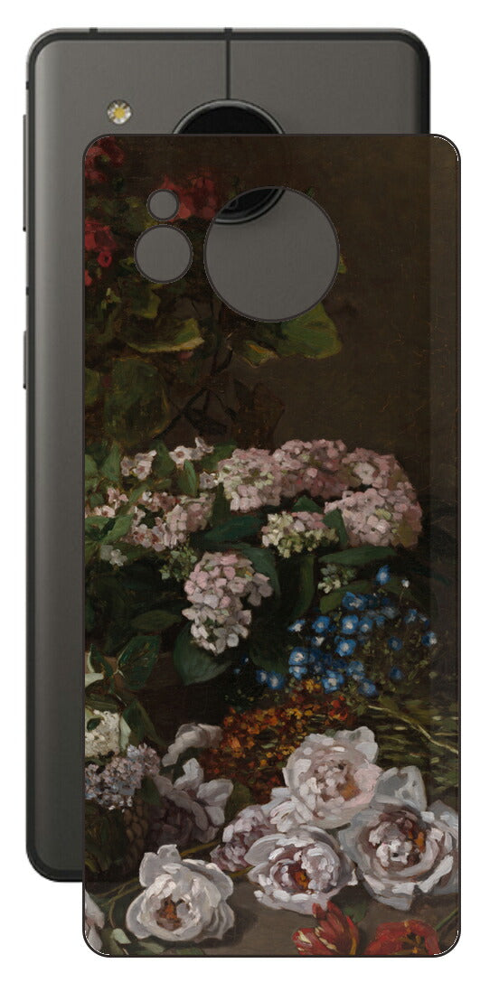AQUOS sense7 plus用 背面 保護 フィルム 名画プリント クロード・モネ （ Claude Monet ) 春の花