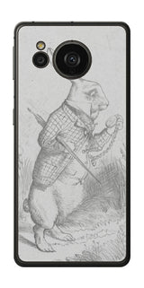 AQUOS sense7 plus用 背面 保護 フィルム 名画プリント ジョン・テニエル ( John Tenniel ) 白ウサギ