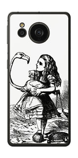 AQUOS sense7 plus用 背面 保護 フィルム 名画プリント ジョン・テニエル ( John Tenniel ) フラミンゴでクロッケーをする場面