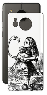 AQUOS sense7 plus用 背面 保護 フィルム 名画プリント ジョン・テニエル ( John Tenniel ) フラミンゴでクロッケーをする場面