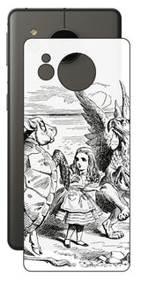 AQUOS sense7 plus用 背面 保護 フィルム 名画プリント ジョン・テニエル ( John Tenniel ) 海ガメもどきとグリフォン