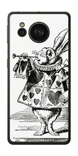 AQUOS sense7 plus用 背面 保護 フィルム 名画プリント ジョン・テニエル ( John Tenniel ) 白ウサギ(ラッパ)