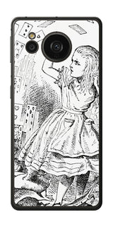 AQUOS sense7 plus用 背面 保護 フィルム 名画プリント ジョン・テニエル ( John Tenniel ) トランプがアリスにとびかかる場面