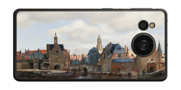 AQUOS sense7 plus用 背面 保護 フィルム 名画 プリント フェルメール デルフトの眺望 （ ヨハネス・フェルメール Johannes Vermeer ）