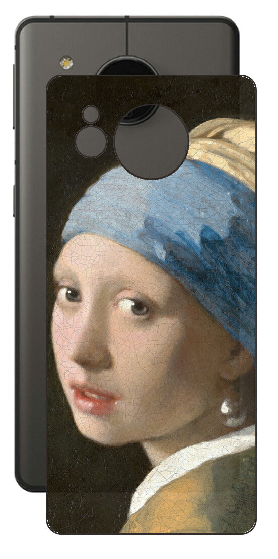 AQUOS sense7 plus用 背面 保護 フィルム 名画 プリント フェルメール 真珠の耳飾りの少女 （ ヨハネス・フェルメール Johannes Vermeer ）