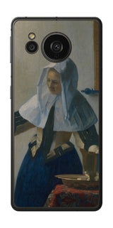 AQUOS sense7 plus用 背面 保護 フィルム 名画 プリント フェルメール 水差しを持つ若い女性 ( ヨハネス・フェルメール Johannes Vermeer )