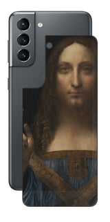 サムスン Galaxy S21 5G用 背面 保護 フィルム 名画 プリント ダ・ヴィンチ サルバトール・ムンディ( レオナルド・ダ・ヴィンチ Leonardo da Vinci )