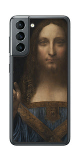 サムスン Galaxy S21 5G用 背面 保護 フィルム 名画 プリント ダ・ヴィンチ サルバトール・ムンディ( レオナルド・ダ・ヴィンチ Leonardo da Vinci )