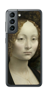 サムスン Galaxy S21 5G用 背面 保護 フィルム 名画 プリント ダ・ヴィンチ ジネーヴラ・デ・ベンチの肖像( レオナルド・ダ・ヴィンチ Leonardo da Vinci )