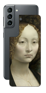 サムスン Galaxy S21 5G用 背面 保護 フィルム 名画 プリント ダ・ヴィンチ ジネーヴラ・デ・ベンチの肖像( レオナルド・ダ・ヴィンチ Leonardo da Vinci )