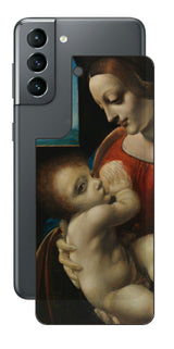 サムスン Galaxy S21 5G用 背面 保護 フィルム 名画 プリント ダ・ヴィンチ リッタの聖母( レオナルド・ダ・ヴィンチ Leonardo da Vinci )