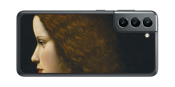 サムスン Galaxy S21 5G用 背面 保護 フィルム 名画 プリント ダ・ヴィンチ 若い女性の肖像（ レオナルド・ダ・ヴィンチ Leonardo da Vinci ）