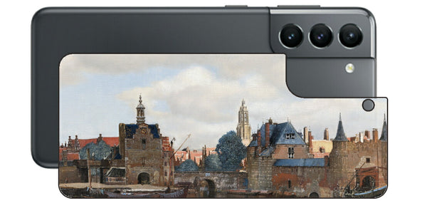 サムスン Galaxy S21 5G用 背面 保護 フィルム 名画 プリント フェルメール デルフトの眺望 （ ヨハネス・フェルメール Johannes Vermeer ）