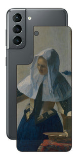 サムスン Galaxy S21 5G用 背面 保護 フィルム 名画 プリント フェルメール 水差しを持つ若い女性 ( ヨハネス・フェルメール Johannes Vermeer )
