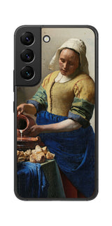 サムスン Galaxy S22用 背面 保護 フィルム 名画 プリント フェルメール 牛乳を注ぐ女 ( ヨハネス・フェルメール Johannes Vermeer )