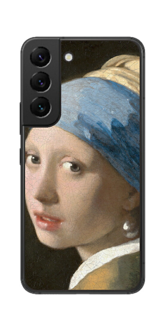 サムスン Galaxy S22用 背面 保護 フィルム 名画 プリント フェルメール 真珠の耳飾りの少女 （ ヨハネス・フェルメール Johannes Vermeer ）