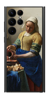 サムスン Galaxy S22 Ultra用 背面 保護 フィルム 名画 プリント フェルメール 牛乳を注ぐ女 ( ヨハネス・フェルメール Johannes Vermeer )