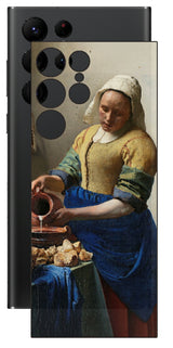サムスン Galaxy S22 Ultra用 背面 保護 フィルム 名画 プリント フェルメール 牛乳を注ぐ女 ( ヨハネス・フェルメール Johannes Vermeer )