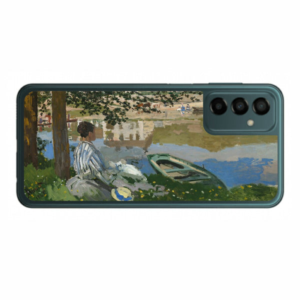 サムスン Galaxy M23 5G用 背面 保護 フィルム 名画プリント クロード・モネ （ Claude Monet ) セーヌ河岸、ベンヌクール