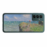 サムスン Galaxy M23 5G用 背面 保護 フィルム 名画プリント クロード・モネ ( Claude Monet ) プールヴィルの断崖の上の散歩