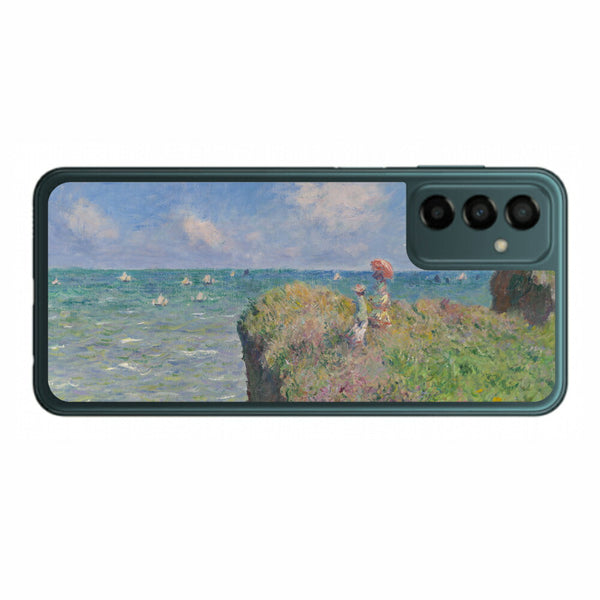 サムスン Galaxy M23 5G用 背面 保護 フィルム 名画プリント クロード・モネ （ Claude Monet ) プールヴィルの断崖の上の散歩